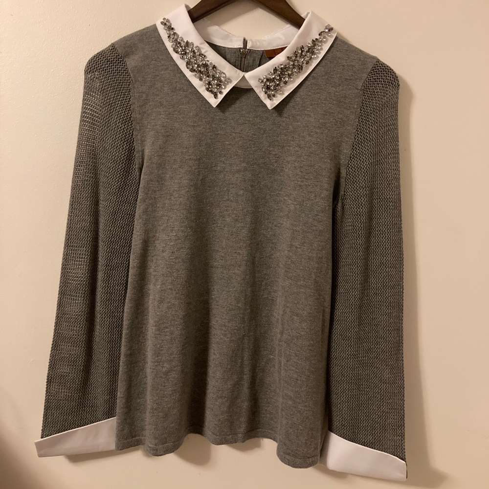 Belldini sweater with Rhinestone collar